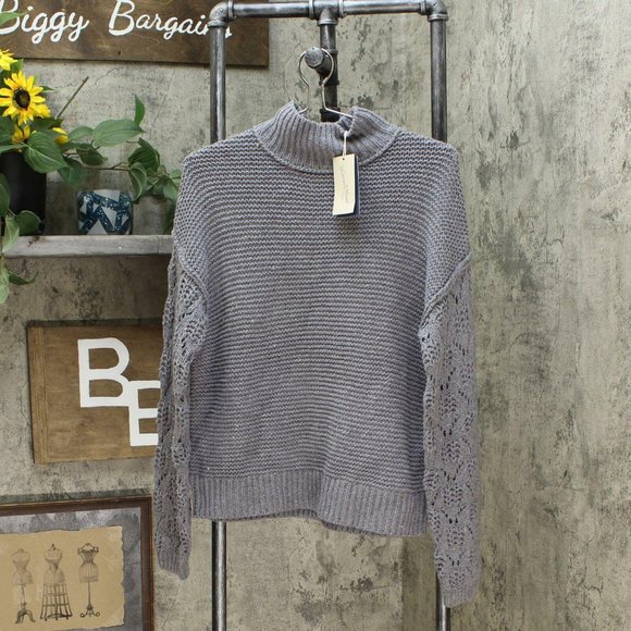 NWT Chunky Turtleneck Sweater Large Purple - Picture 4 of 7